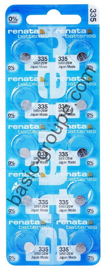 Renata 335 SR512SW Knopfzelle – 10 Stück, 1,55 V, Made In Switzerland, Für Uhren & Kleine Elektronik